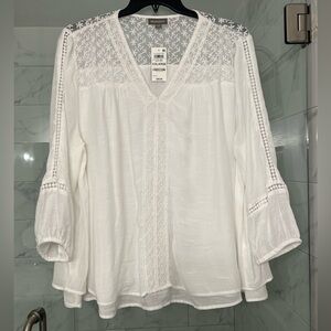 Lace-Yoke Handkerchief-Hem Top, Created for Macy’s